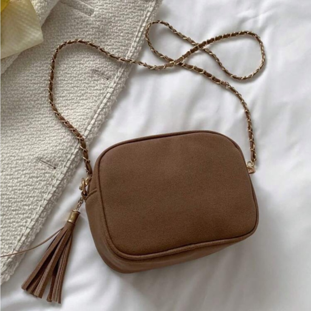 Luxe Vegan Leather Small chain crossbody shoulder bag - Picture 12 of 16